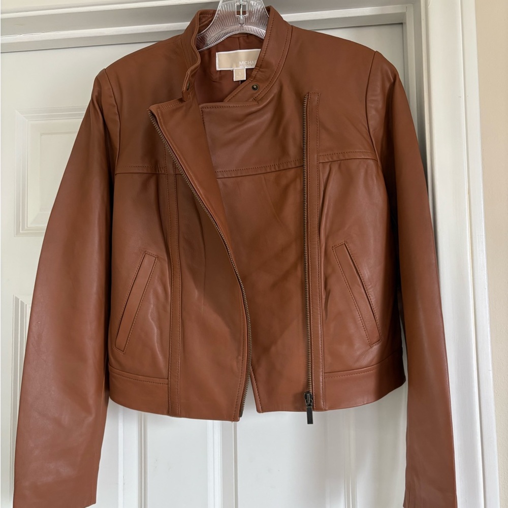 Michael Michael Kors 100% Lamb Leather Moto Jacket NWT - Picture 2 of 8